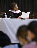 A-bomb survivor Thurlow's lecture in Japan