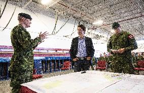 Justin Trudeau Visits Armed Forces - Edmonton