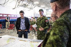 Justin Trudeau Visits Armed Forces - Edmonton