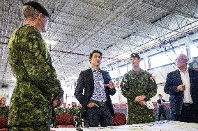 Justin Trudeau Visits Armed Forces - Edmonton