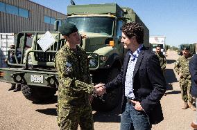 Justin Trudeau Visits Armed Forces - Edmonton