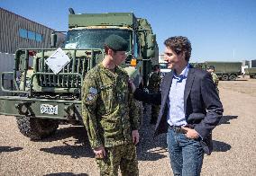 Justin Trudeau Visits Armed Forces - Edmonton