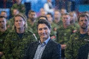Justin Trudeau Visits Armed Forces - Edmonton