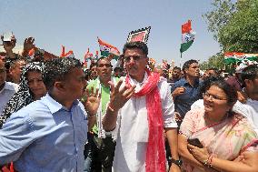 Congress Leader Sachin Pilot At Jan Sangharsh Yatra In Jaipur