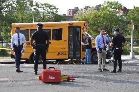 Multiple People Injured; Several In Critical Condition After School Bus Crash In The Bronx, New York