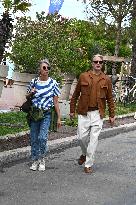 Cannes - Mads Mikkelsen And Wife Walk The Croisette