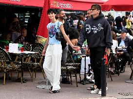 Cannes - Elizabeth Grace And Boyfriend Walk The Croisette