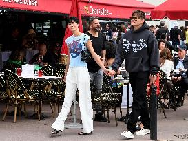 Cannes - Elizabeth Grace And Boyfriend Walk The Croisette