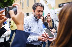 Matteo Salvini Attends A Rally For The Elections In Cologno Monzese In Milan