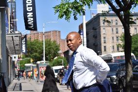 Retail Theft Press Conference With Eric Adams, Letitia James, Melinda Katz And Alvin Bragg In New York City