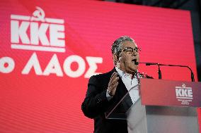 Communist KKE Party Leader Dimitris Koutsoumpas Rally Ahead Of Greek Elections