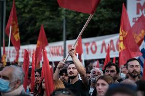 Communist KKE Party Leader Dimitris Koutsoumpas Rally Ahead Of Greek Elections