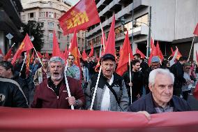 Communist KKE Party Leader Dimitris Koutsoumpas Rally Ahead Of Greek Elections