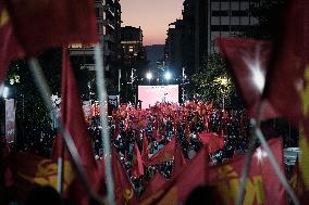 Communist KKE Party Leader Dimitris Koutsoumpas Rally Ahead Of Greek Elections
