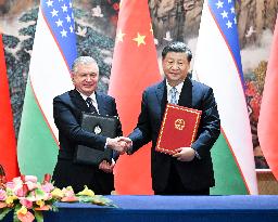 CHINA-SHAANXI-XI'AN-XI JINPING-UZBEK PRESIDENT-TALKS (CN)