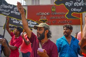 Protest In Front Of The Ministry Of Justice In Colombo