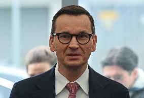 Polish PM Morawiecki Sets Cornerstone For Krakow-Prokocim Medical Campus Construction