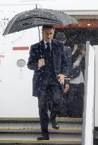 French President Macron arrives in Hiroshima