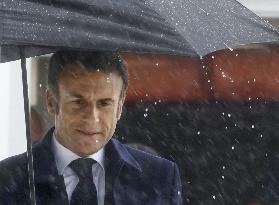 French President Macron arrives in Hiroshima