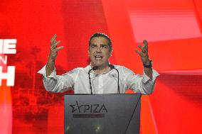 Alexis Tsipras  Leader Of SYRIZA - Progressive Alliance Party Holds Election Campaign Rally N Athens