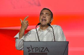 Alexis Tsipras  Leader Of SYRIZA - Progressive Alliance Party Holds Election Campaign Rally N Athens