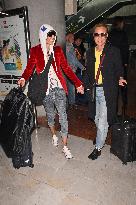 Cannes Dominique Crenn And Maria Bello At Nice Airport