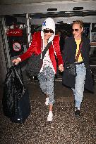 Cannes Dominique Crenn And Maria Bello At Nice Airport