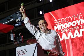 Election Campaign Of SYRIZA Party And The Leader Alexis Tsipras In Athens