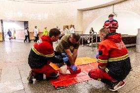 First Aid Training On Metro Station In Kyiv