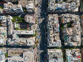 Aerial View Of Athens From A Drone