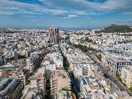 Aerial View Of Athens From A Drone