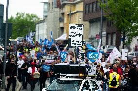 Querdenken Activists Protest Against Weapon Delivery To Ukraine And Counter Protest In Bochum