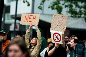 Querdenken Activists Protest Against Weapon Delivery To Ukraine And Counter Protest In Bochum