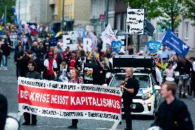 Querdenken Activists Protest Against Weapon Delivery To Ukraine And Counter Protest In Bochum