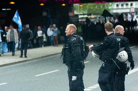 Querdenken Activists Protest Against Weapon Delivery To Ukraine And Counter Protest In Bochum