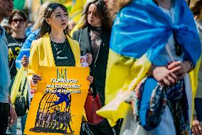 March in Kyiv In Support Of Azov Soldiers Captured In The Azovstal Factory In Mariupol