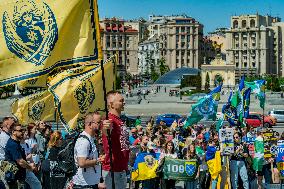 March in Kyiv In Support Of Azov Soldiers Captured In The Azovstal Factory In Mariupol