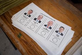 Turkish Election Ballots And Ballot Boxes
