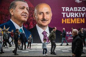 Turkish Election Street Campaigns In Trabzon, Turkey