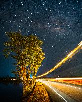 The Milky Way Over The Paddy Field In Habarana