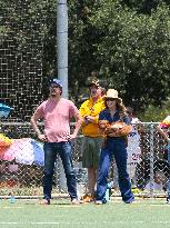 Olivia Wide And Jason Sudeikis At Their Son  Football Game - LA