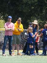 Olivia Wide And Jason Sudeikis At Their Son  Football Game - LA