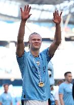 (SP)BRITAIN-MANCHESTER-FOOTBALL-PREMIER LEAGUE-MANCHESTER CITY CELEBRATION