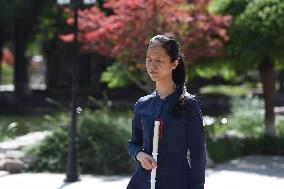 CHINA-BEIJING-VISUALLY IMPAIRED WOMAN-RADIO ANCHOR (CN)