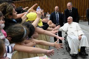 Pope Francis Meets Faithful Of Pilgrimage Of The Vocationist Family