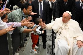 Pope Francis Meets Faithful Of Pilgrimage Of The Vocationist Family