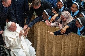 Pope Francis Meets Faithful Of Pilgrimage Of The Vocationist Family