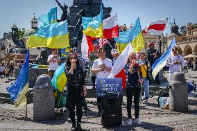 Protest In Solidarity With Ukraine In Poland