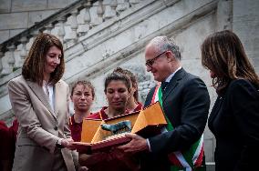 The Capital Celebrates As Roma Women's Football's First Serie A Title