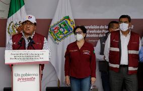 Government Of Puebla Shows Evacuation Route In Case Of Activation Of Red Phase In Case Of Explosion Of Popocatepetl Volcano, Mex